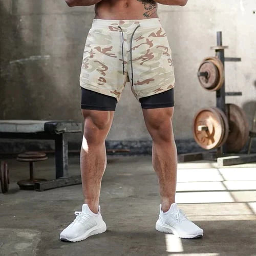 Heren Sport Short 2-in-1 Ademend Polyester Voor Training en Buitensport 5