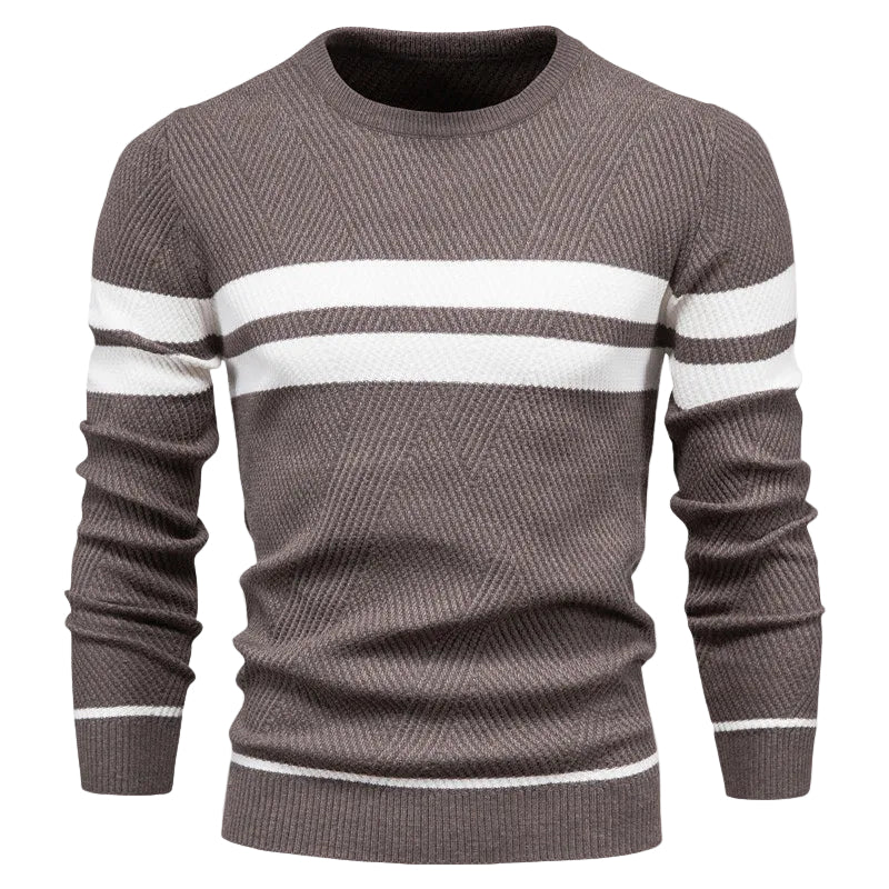 Heren Sweater Met Streepdesign Casual Ronde Hals 0
