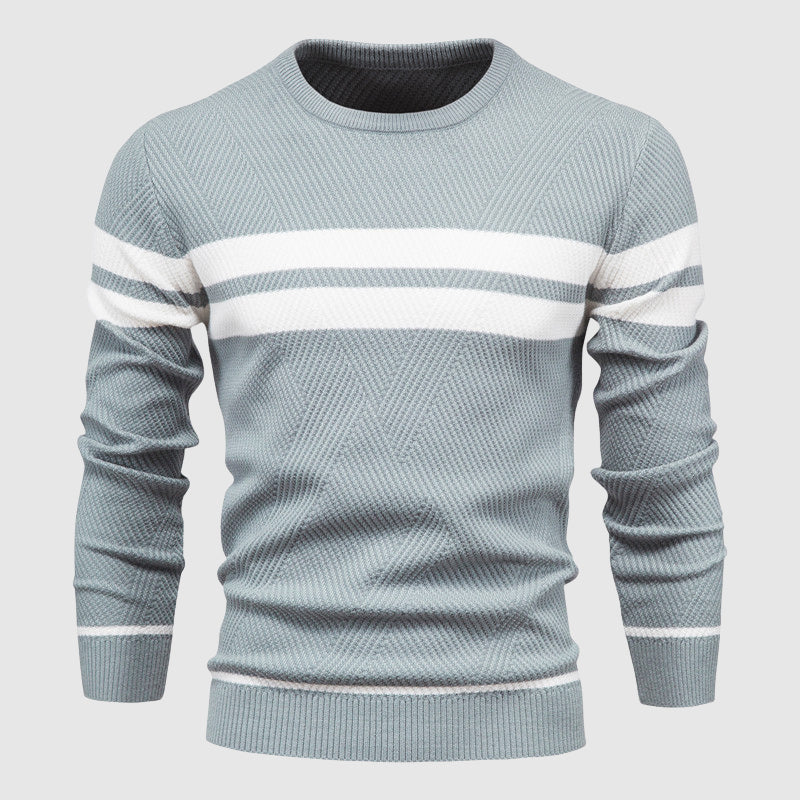 Heren Sweater Met Streepdesign Casual Ronde Hals 4