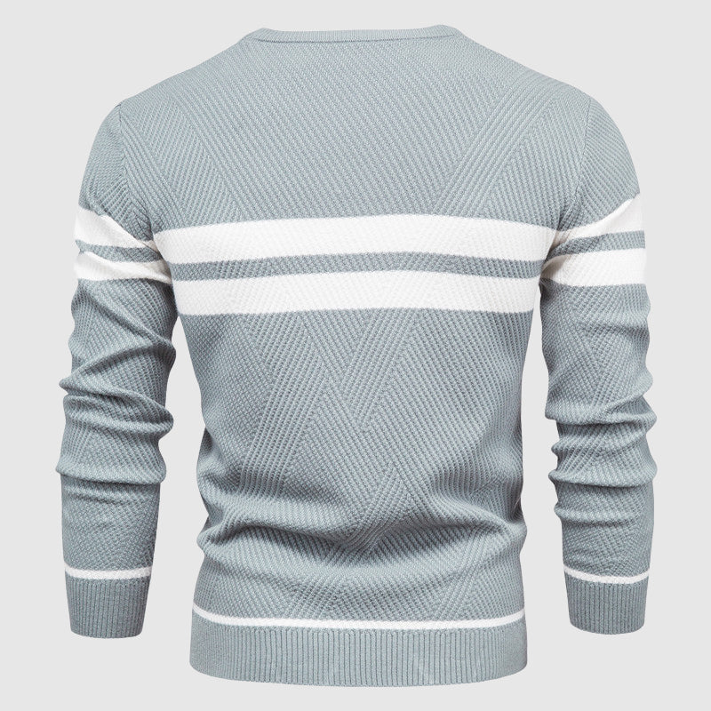 Heren Sweater Met Streepdesign Casual Ronde Hals 5