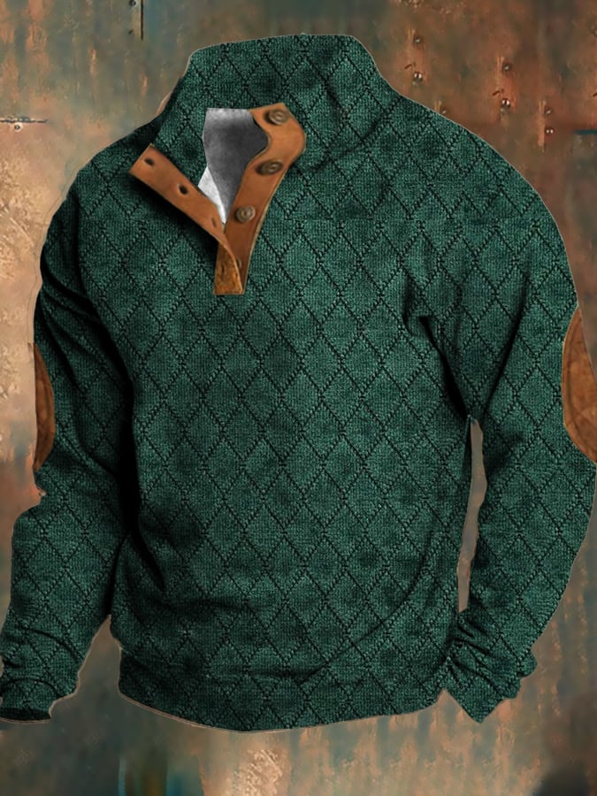 Heren Sweater Retro Casual Katoen-Polyester Mix 1