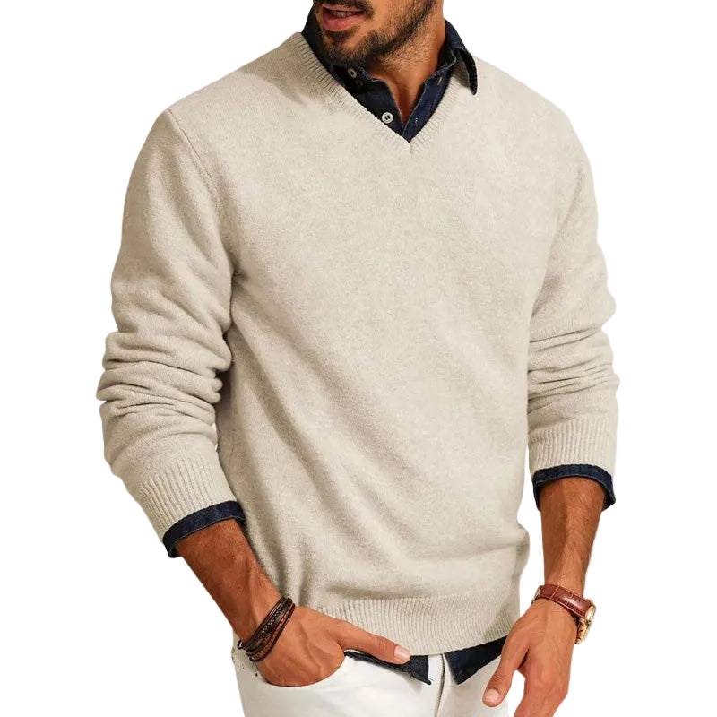Heren Sweater V-hals Lichtgewicht 0