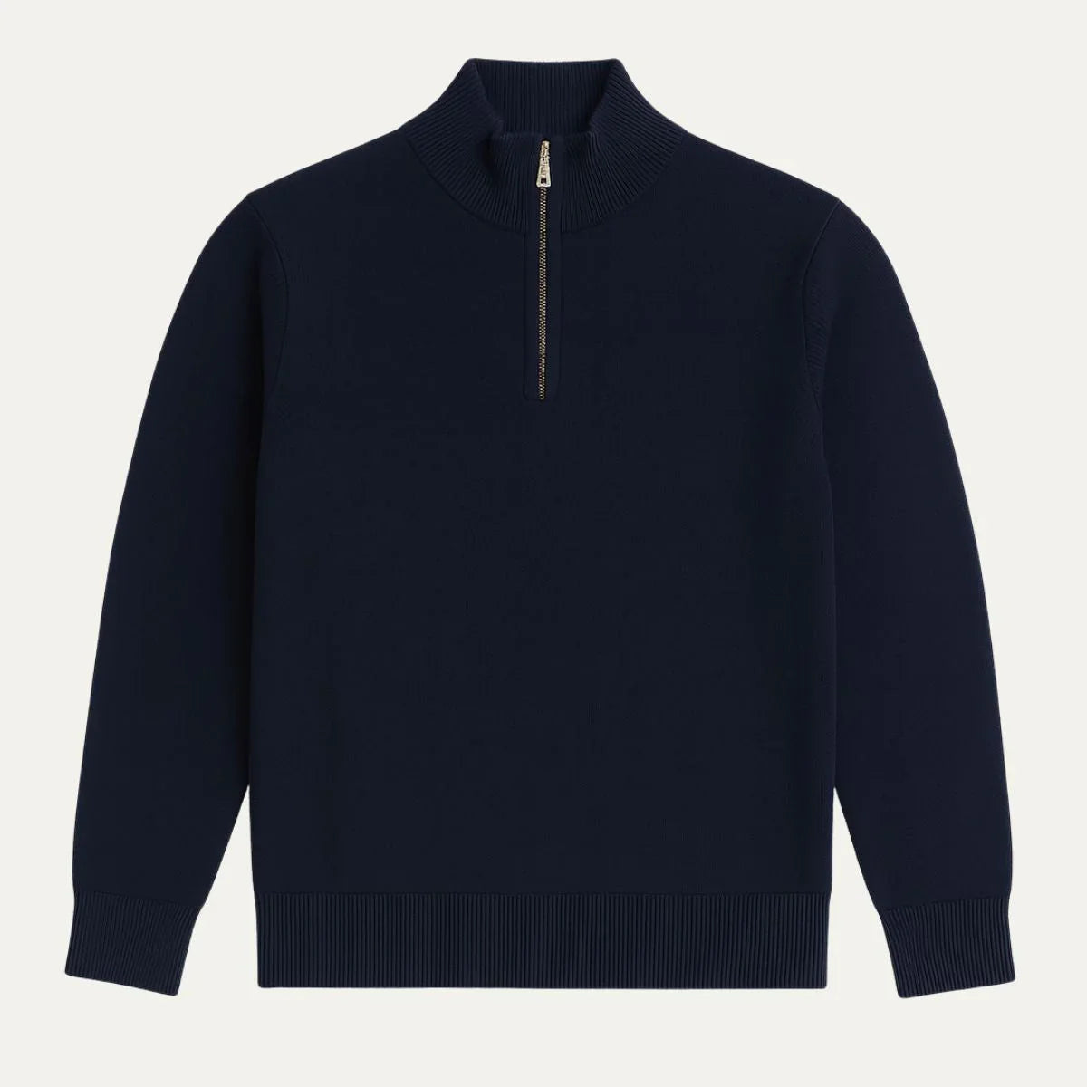 Heren Sweater met Halve Rits Marineblauw 4