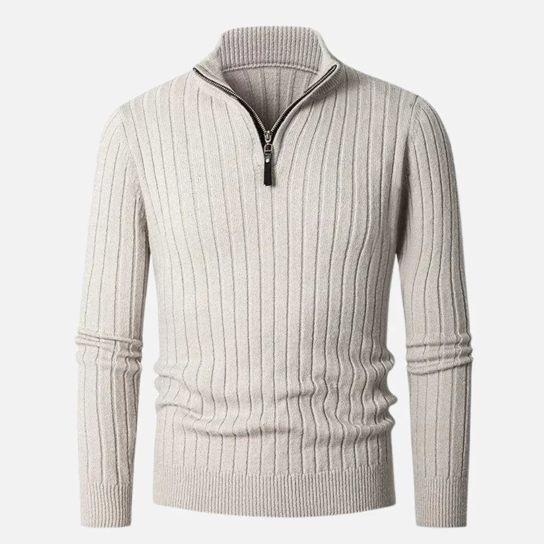 Heren Sweater met Halve Rits en Hoge Kraag 1