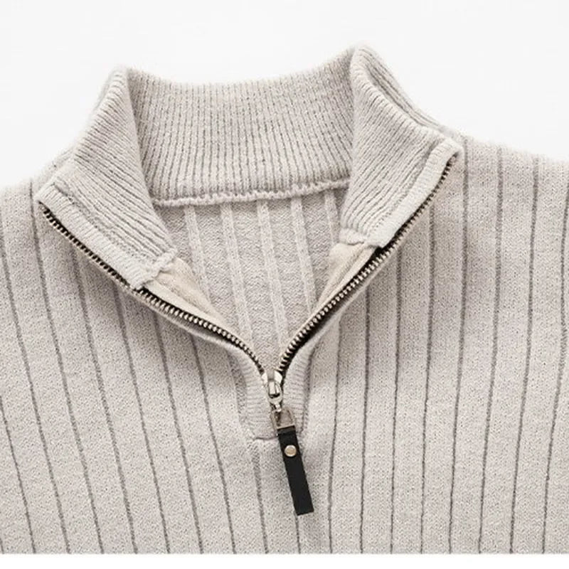 Heren Sweater met Halve Rits en Hoge Kraag 2