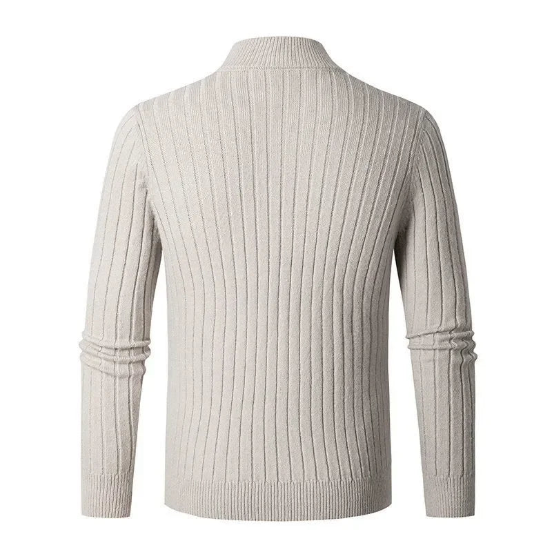 Heren Sweater met Halve Rits en Hoge Kraag 3