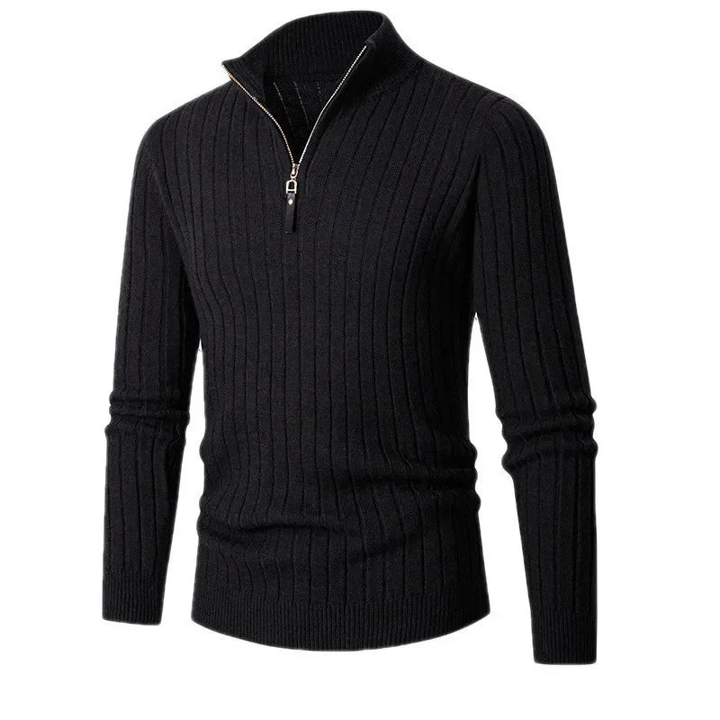 Heren Sweater met Halve Rits en Hoge Kraag 7