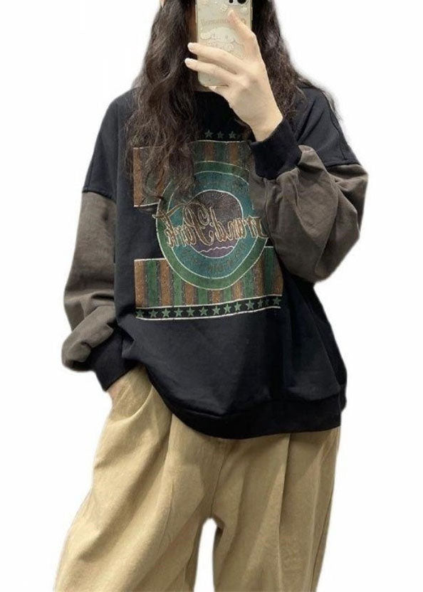 Heren Sweatshirt met Zwarte Print Casual Stijl 4