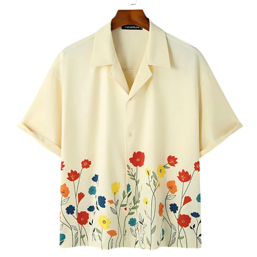 Heren T-Shirt Bloemenprint Luchtig Katoen 0