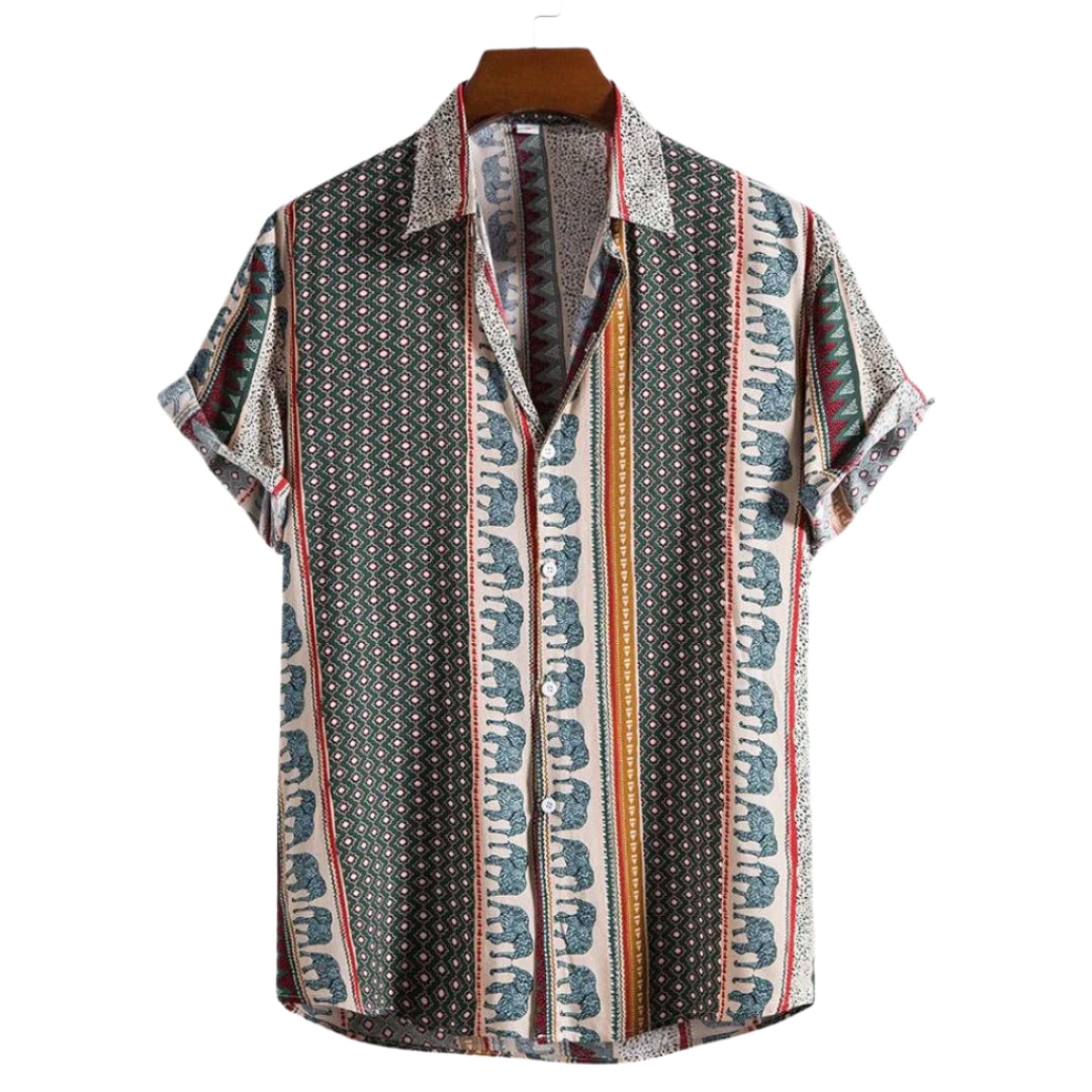 Heren T-Shirt Geometrisch Olifantenprint Lichtgewicht Katoen 0