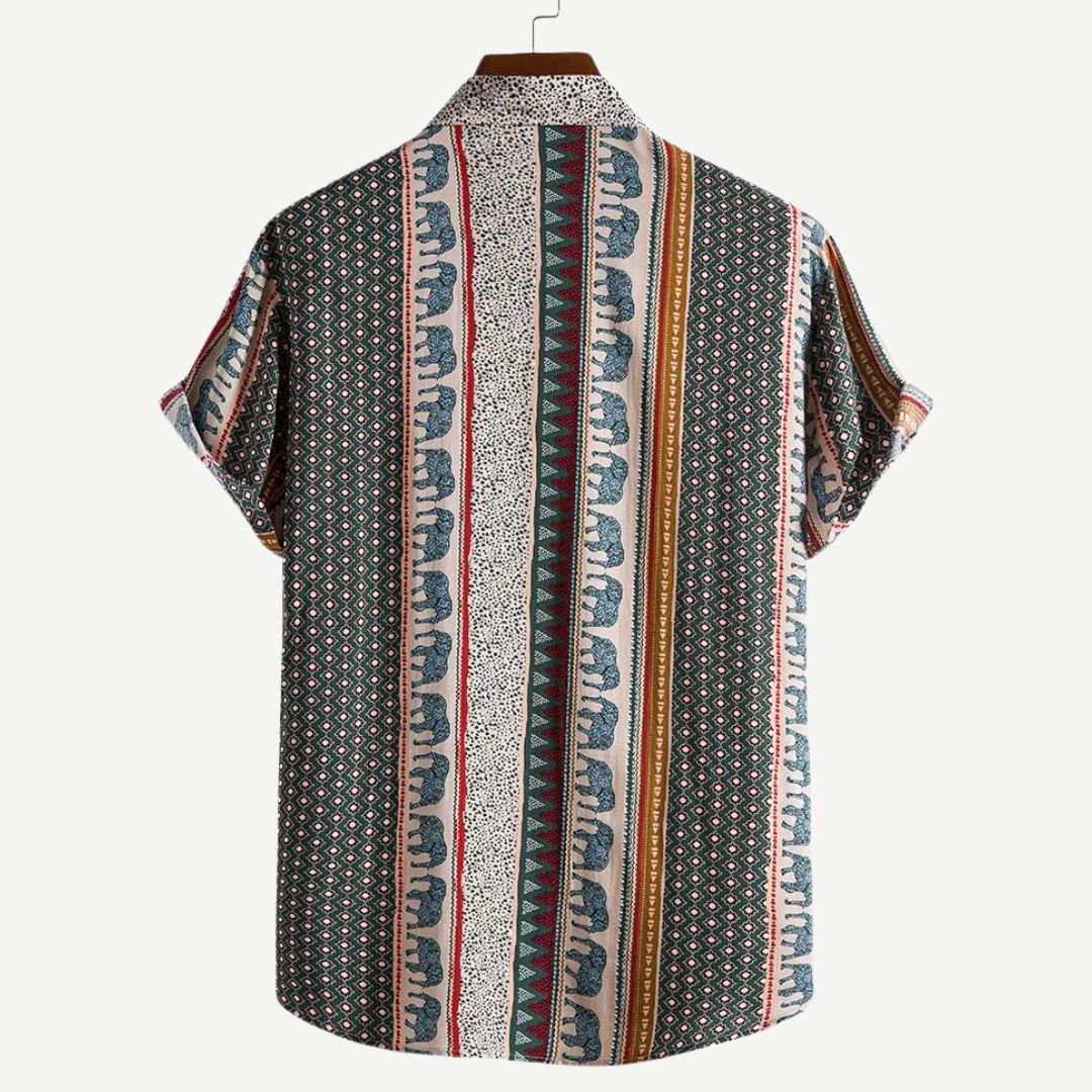 Heren T-Shirt Geometrisch Olifantenprint Lichtgewicht Katoen 1