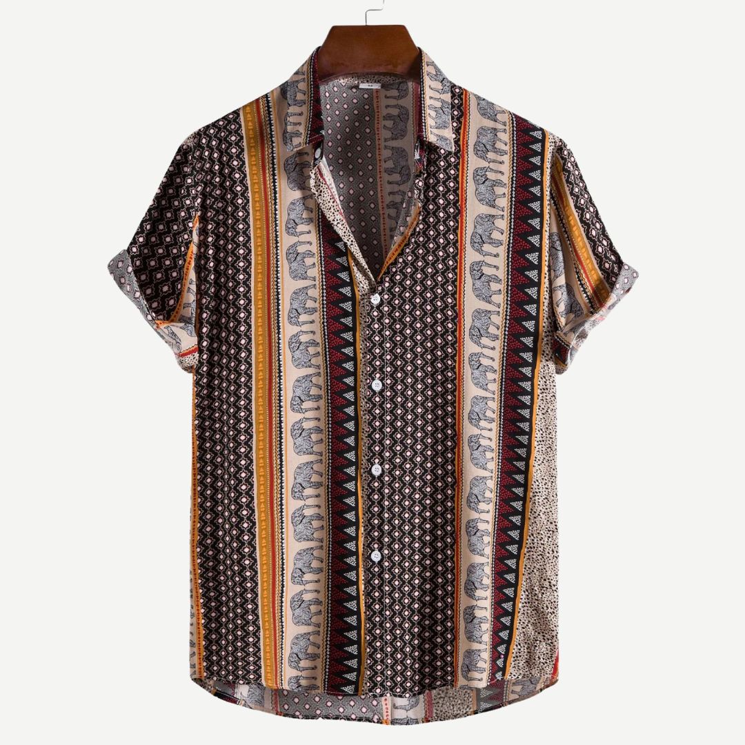 Heren T-Shirt Geometrisch Olifantenprint Lichtgewicht Katoen 2