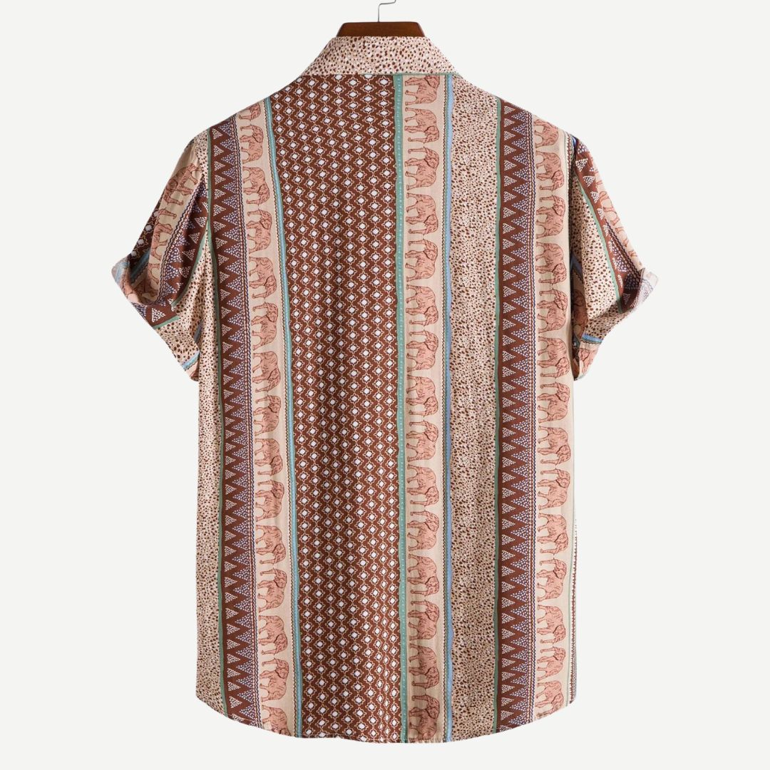 Heren T-Shirt Geometrisch Olifantenprint Lichtgewicht Katoen 5
