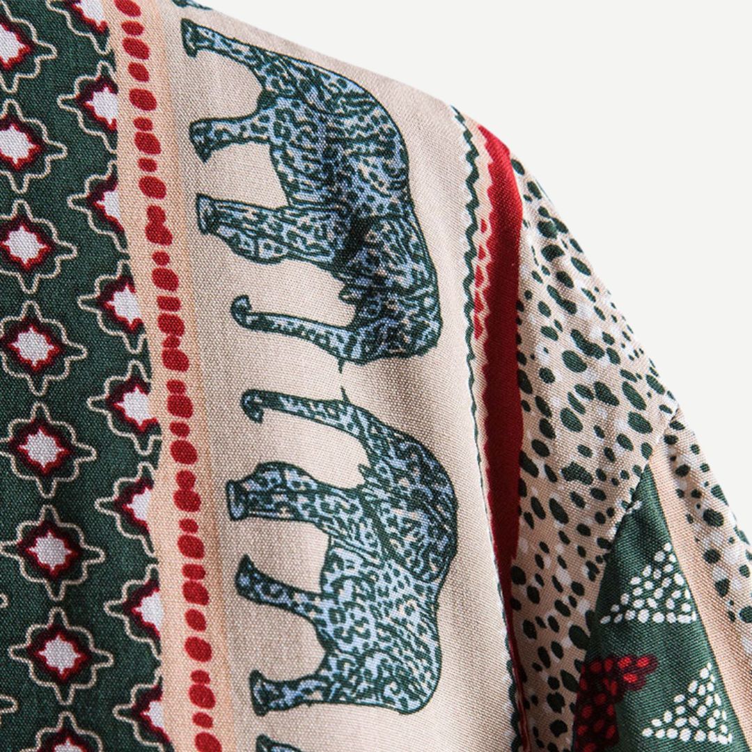 Heren T-Shirt Geometrisch Olifantenprint Lichtgewicht Katoen 6