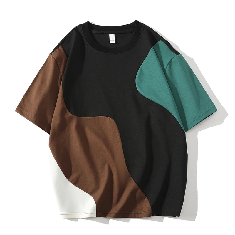Heren T-shirt met Kleurblokken Modern 0