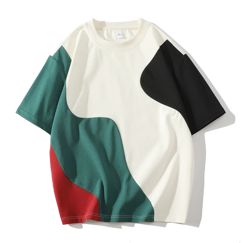 Heren T-shirt met Kleurblokken Modern 3
