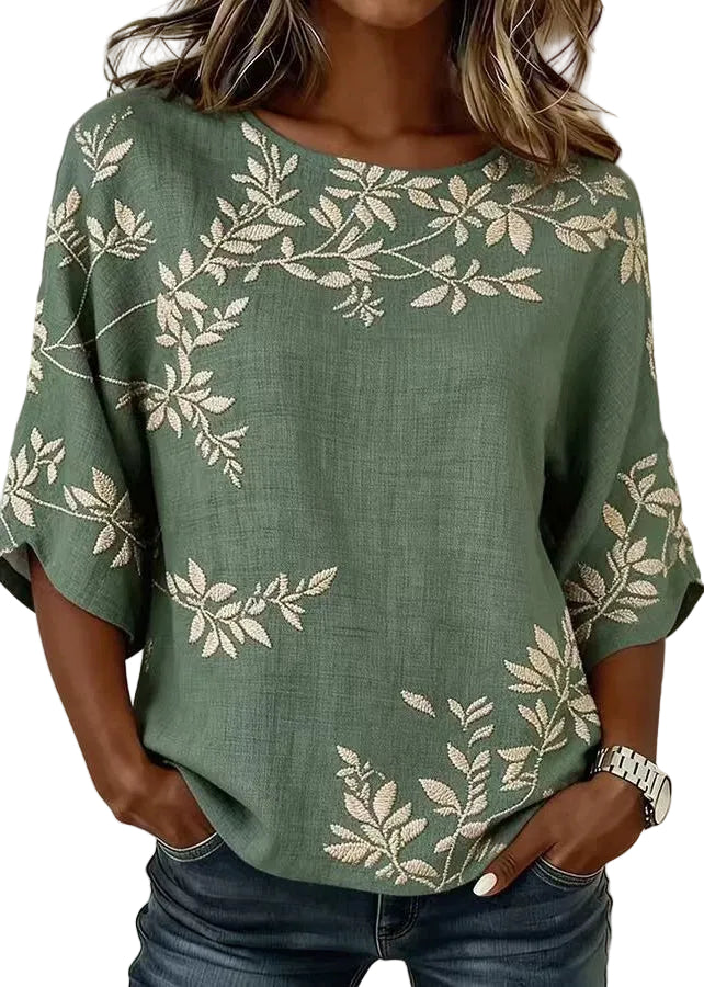 Heren T-shirt met O-hals en Print 0