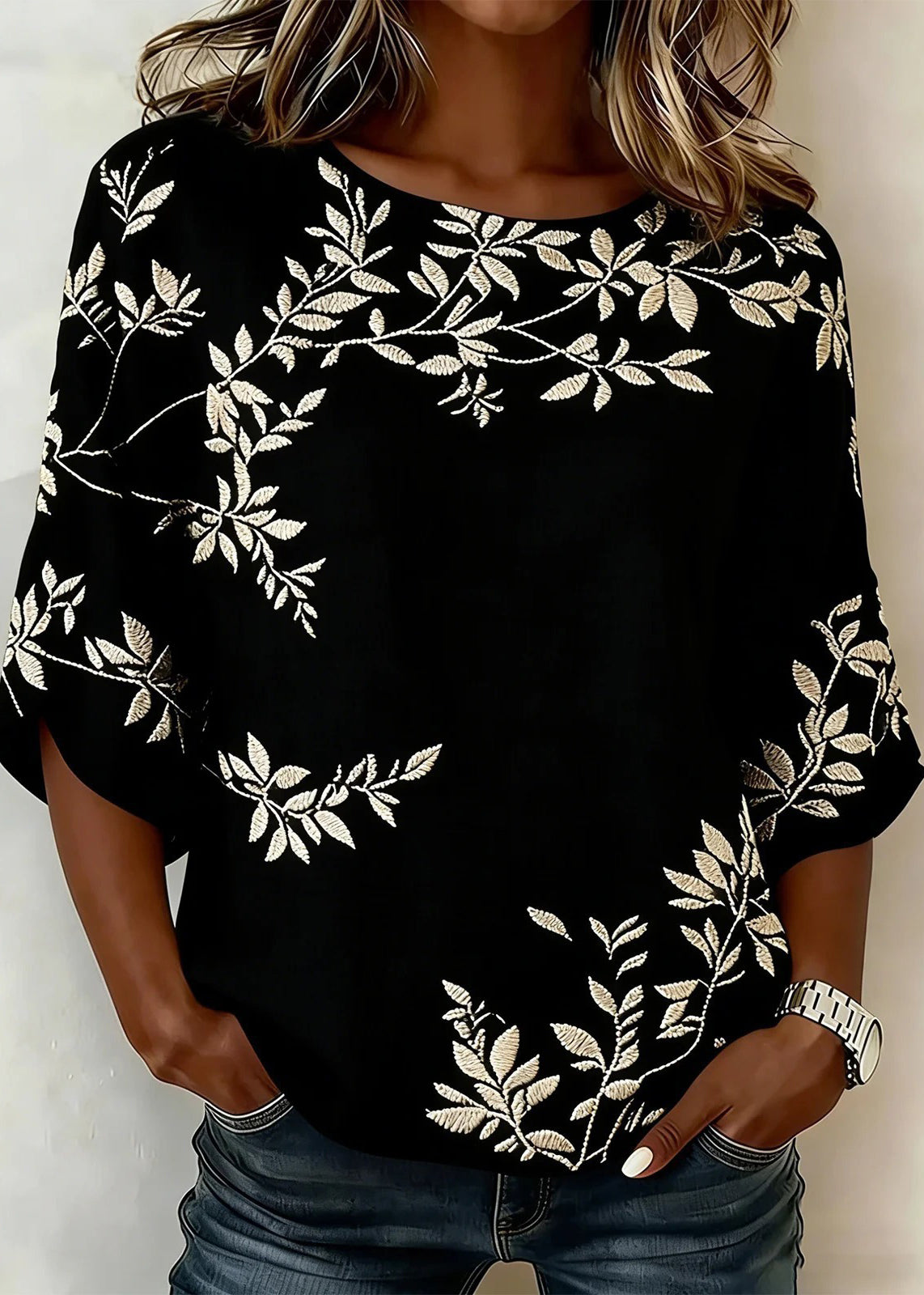 Heren T-shirt met O-hals en Print 4