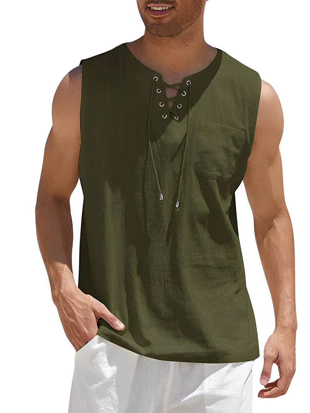 Heren Tanktop Casual Ademend Katoen voor Sport en Vrije Tijd 0