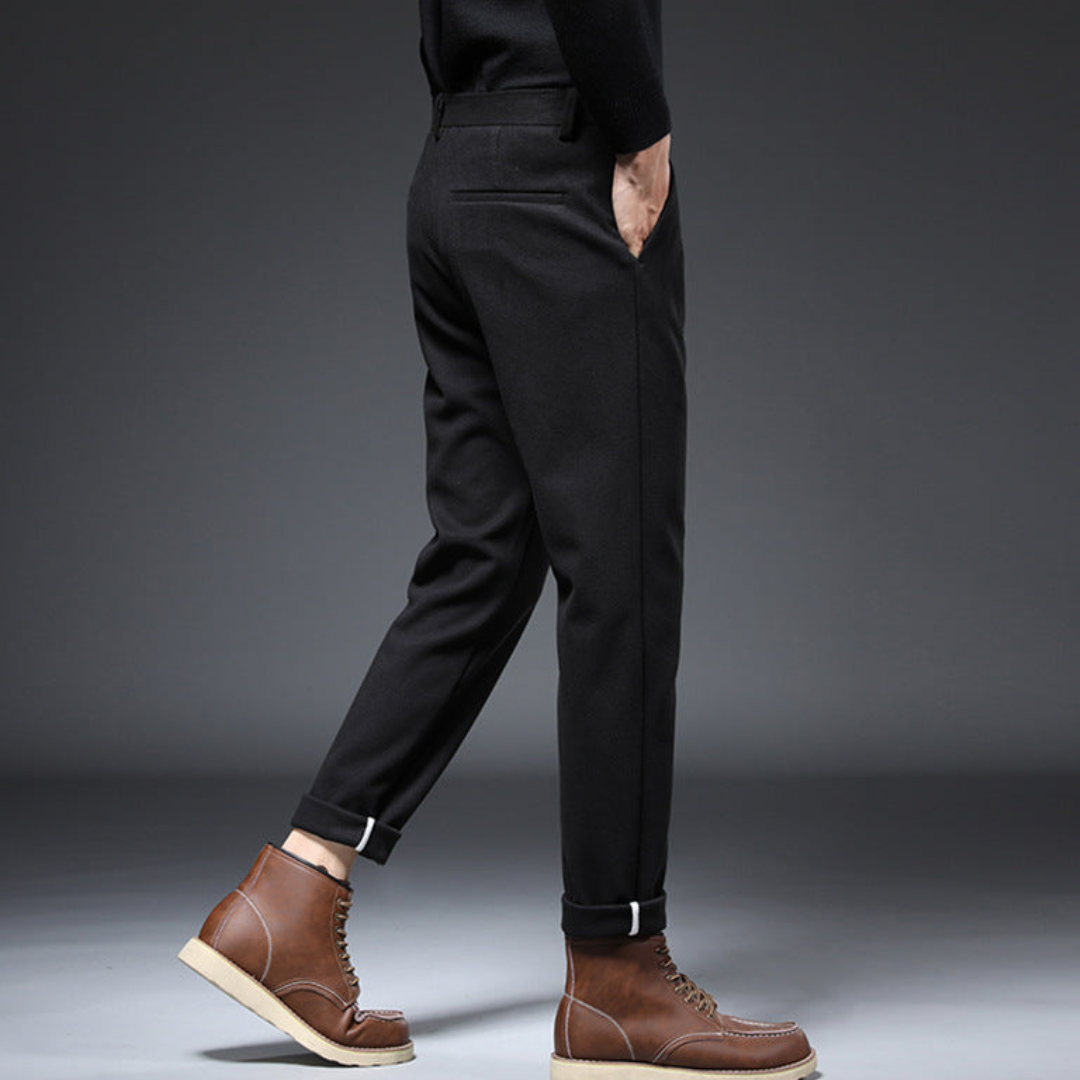Heren Tapered Fit Plooibroek met Omslag 7