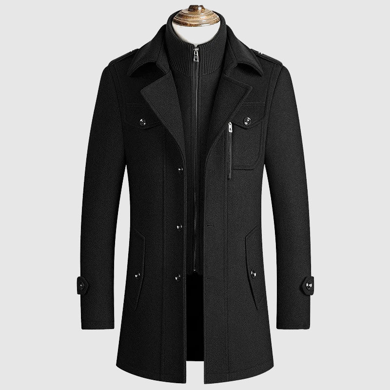 Heren Topcoat Slim-Fit met Epauletten 3