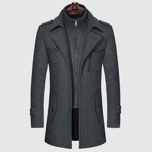 Heren Topcoat Slim-Fit met Epauletten 4