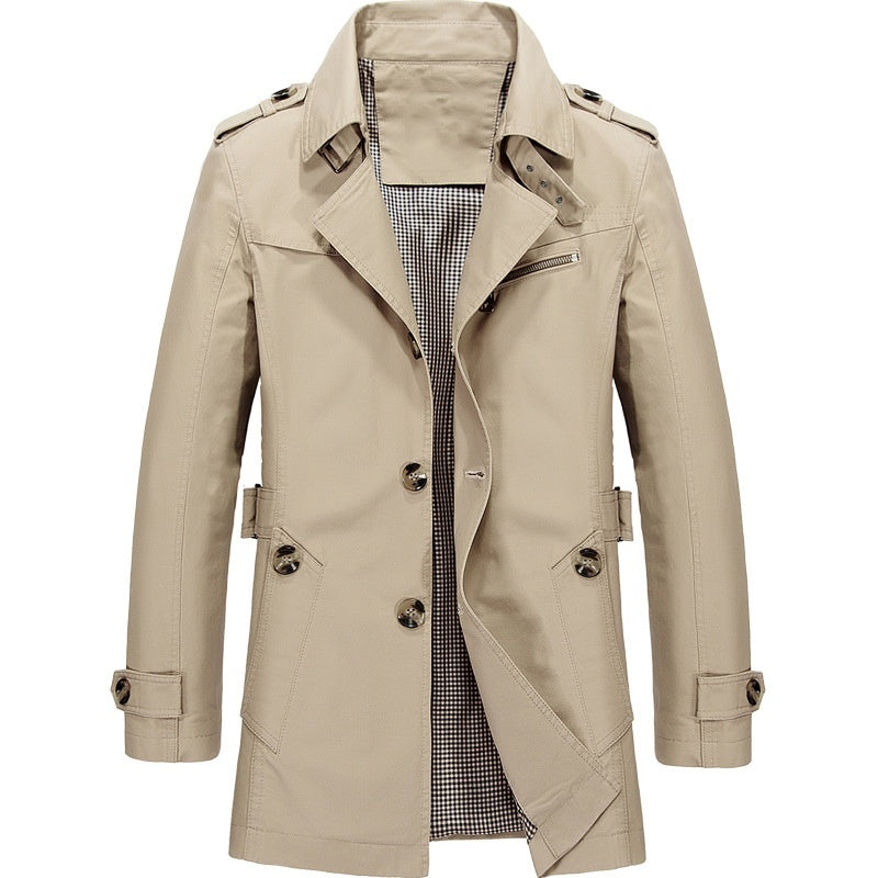 Heren Trenchcoat Dubbelgeknoopte Structuur Soft Blended 2
