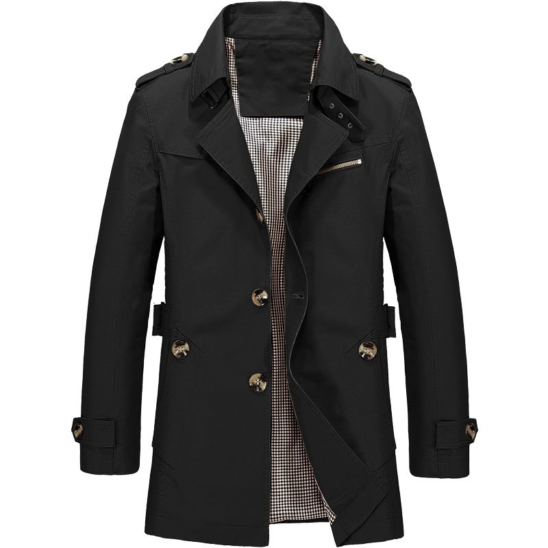 Heren Trenchcoat Dubbelgeknoopte Structuur Soft Blended 8