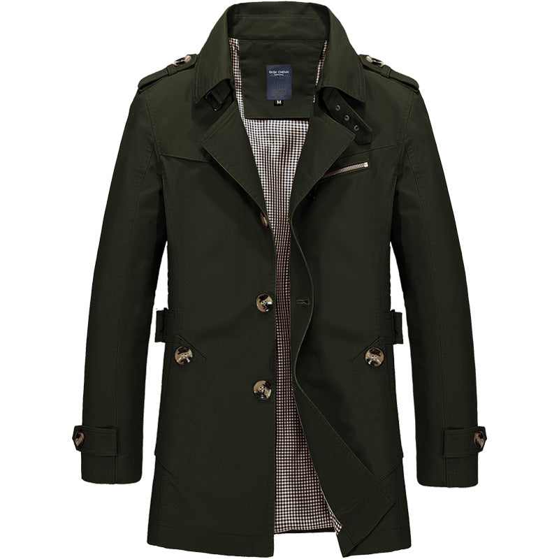 Heren Trenchcoat Dubbelgeknoopte Structuur Soft Blended 9
