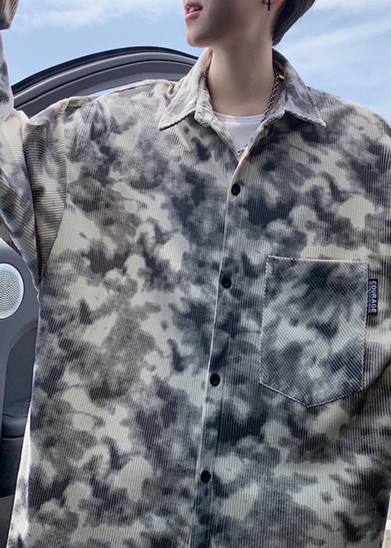 Heren Trenchcoat Oversized Tie-Dye Stijl 1