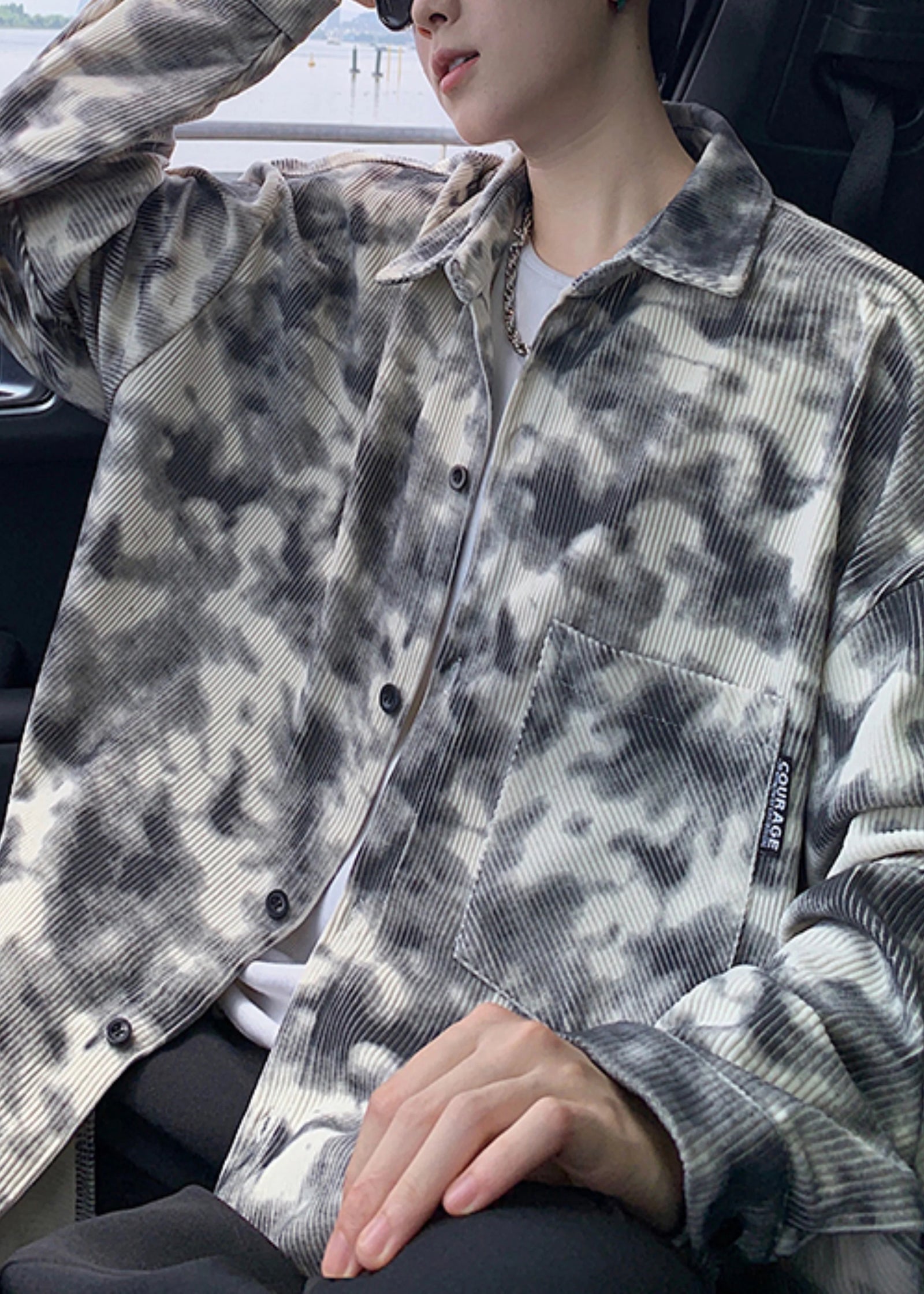 Heren Trenchcoat Oversized Tie-Dye Stijl 3