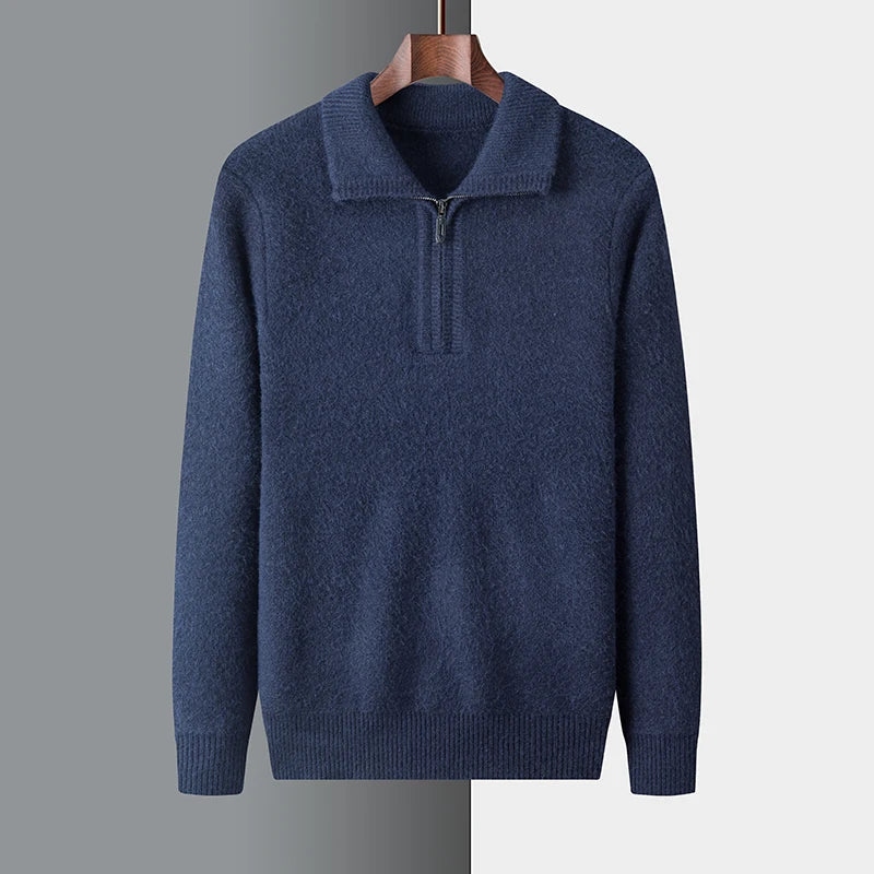 Heren Trui Gebreid Met Geribbelde Kraag Casual En Formeel 6