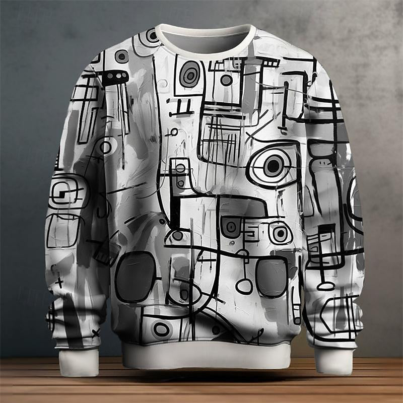 Heren Trui Geometrisch Patroon Casual Ronde Hals 1