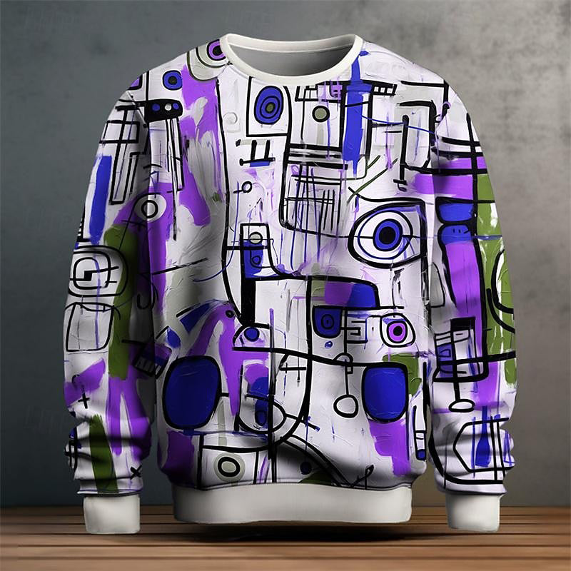 Heren Trui Geometrisch Patroon Casual Ronde Hals 4