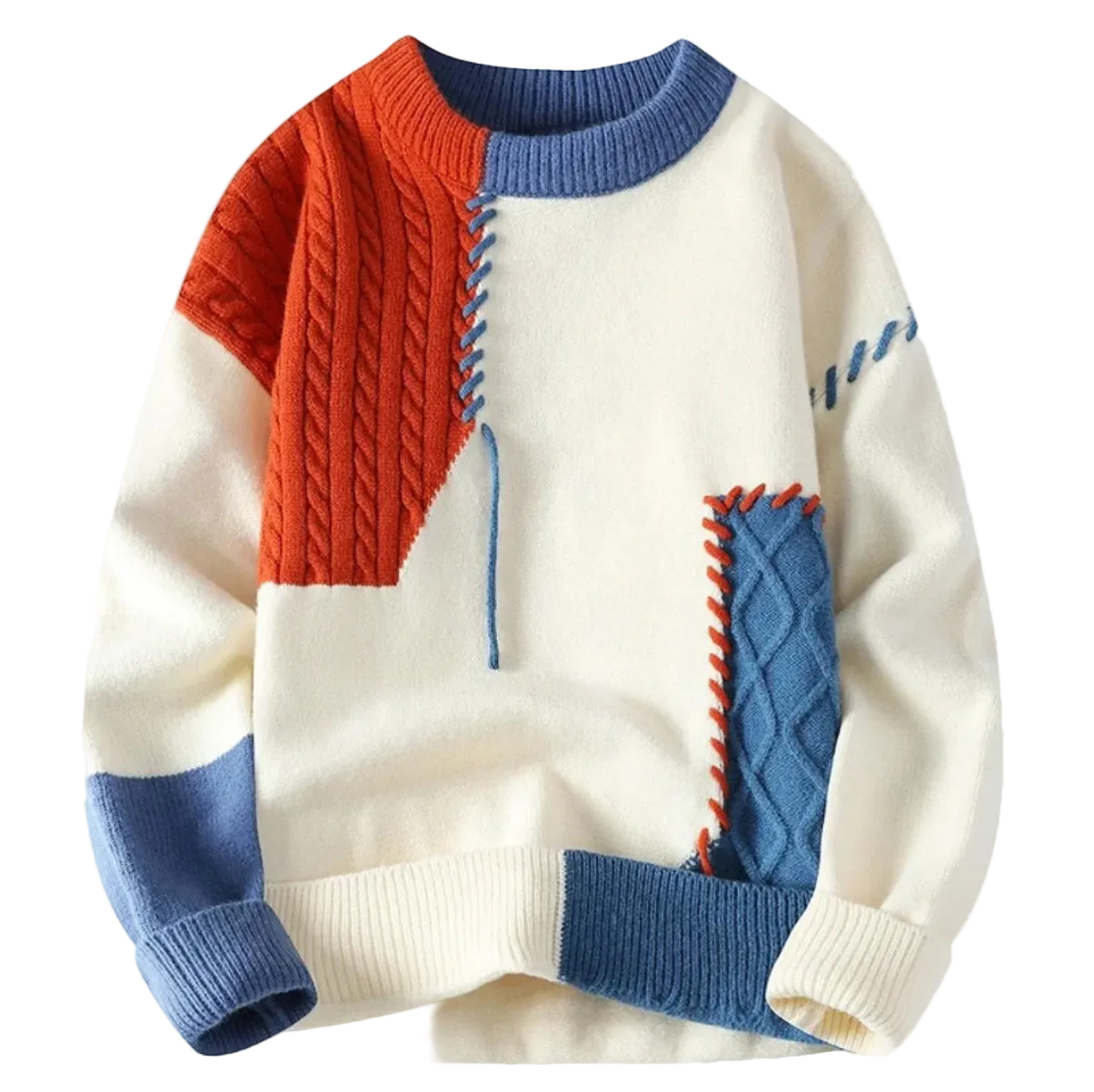Heren Trui Patchwork Stijl 0