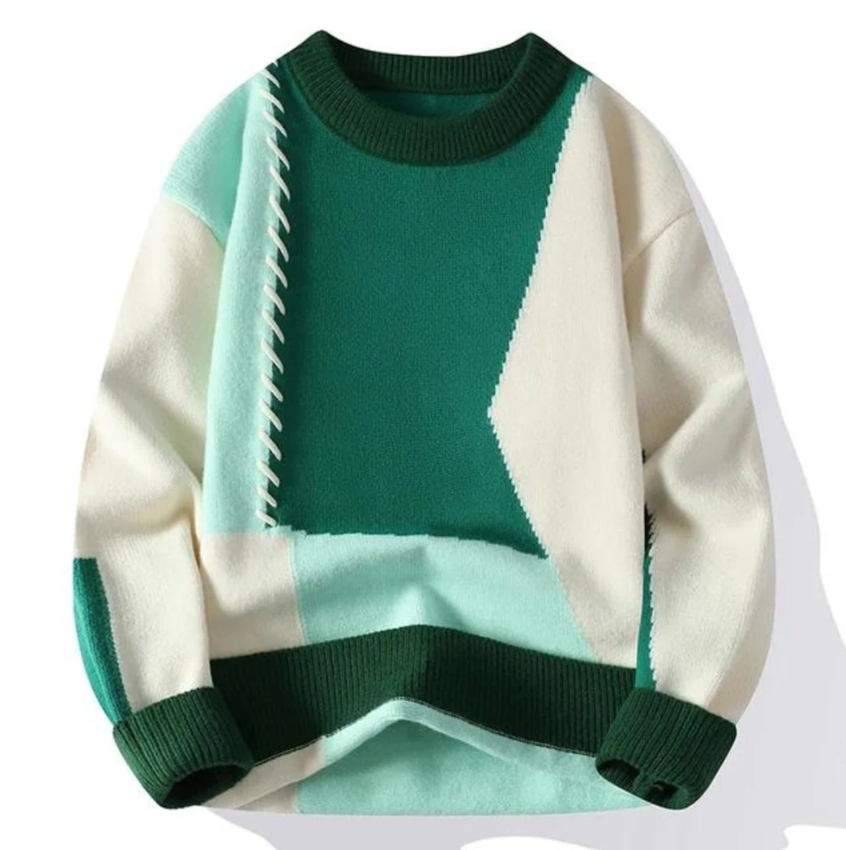 Heren Trui Patchwork Stijl 1