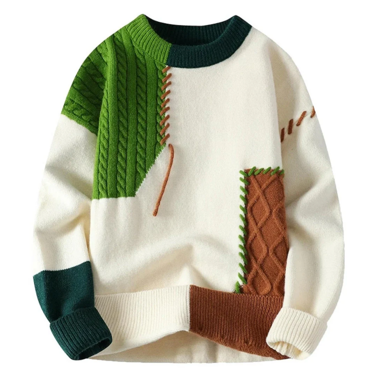 Heren Trui Patchwork Stijl 2