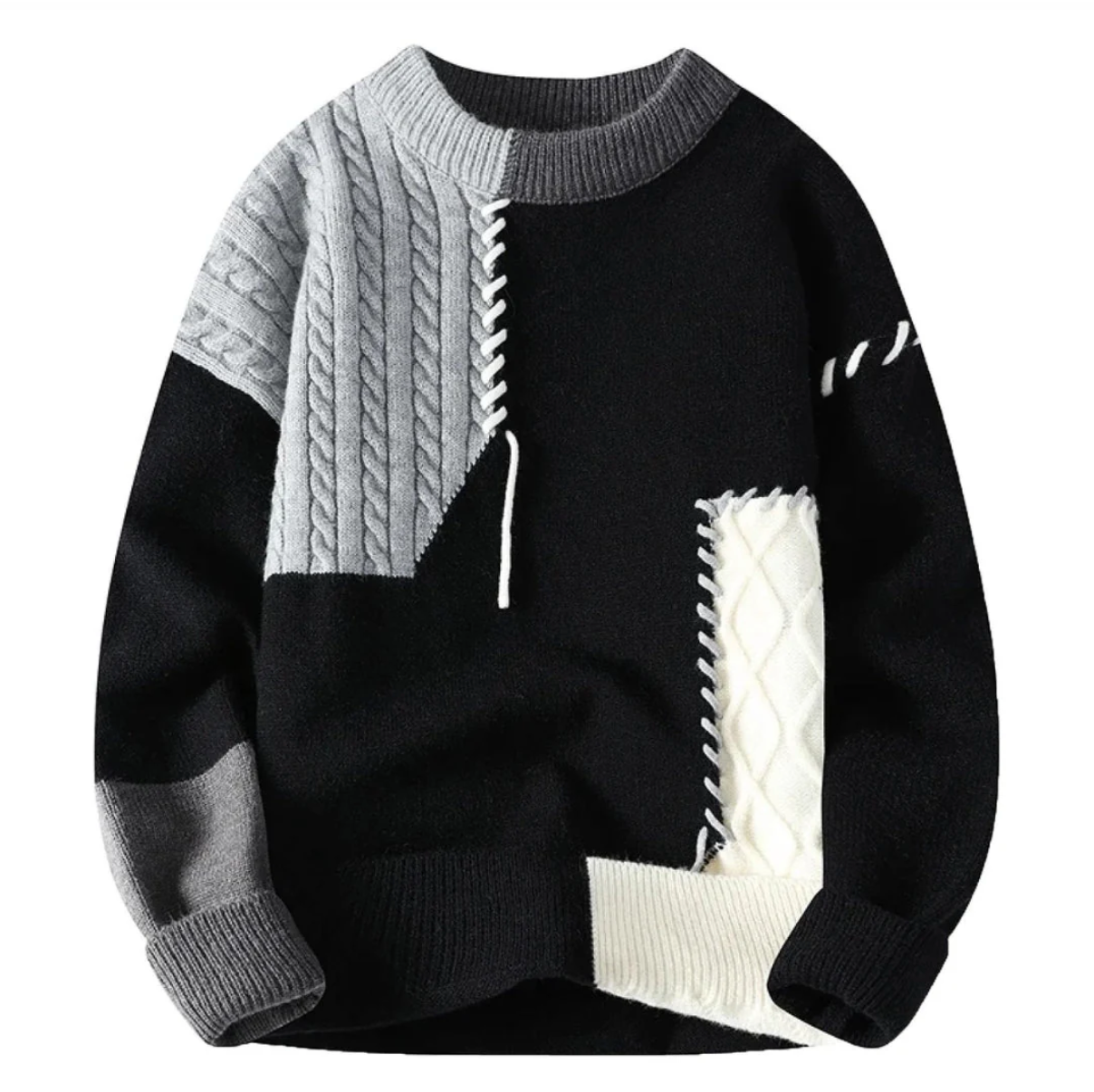 Heren Trui Patchwork Stijl 4