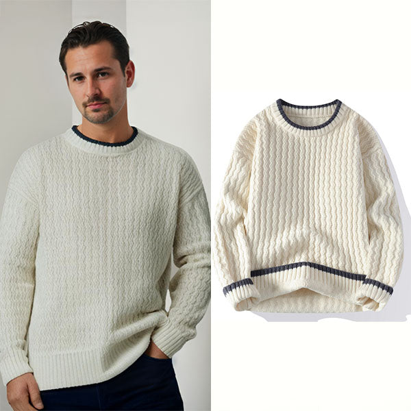 Heren Trui Relaxed Fit met Gestreepte Afwerking 5