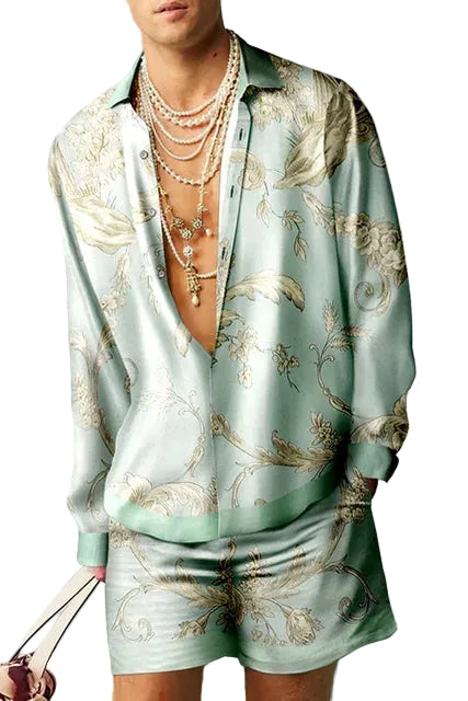 Heren Tweedelige Hawaiiaanse Set Casual 0