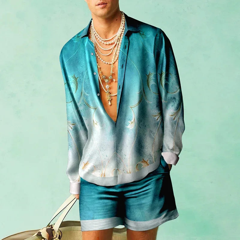 Heren Tweedelige Hawaiiaanse Set Casual 2