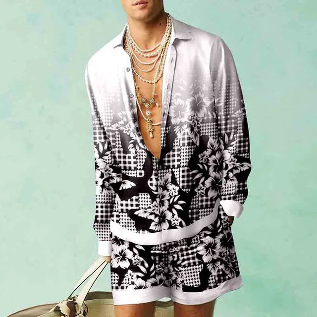 Heren Tweedelige Hawaiiaanse Set Casual 4