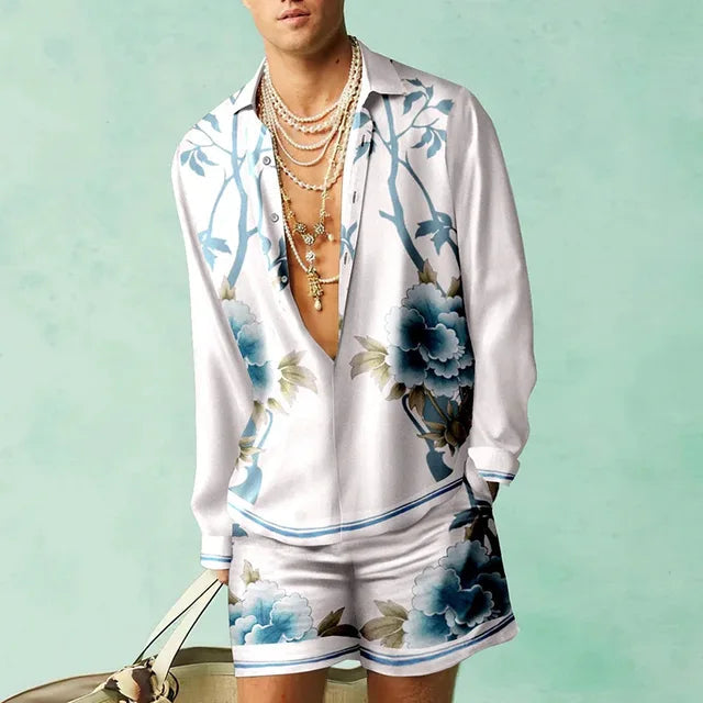 Heren Tweedelige Hawaiiaanse Set Casual 5