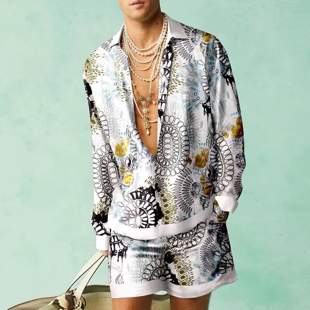 Heren Tweedelige Hawaiiaanse Set Casual 6
