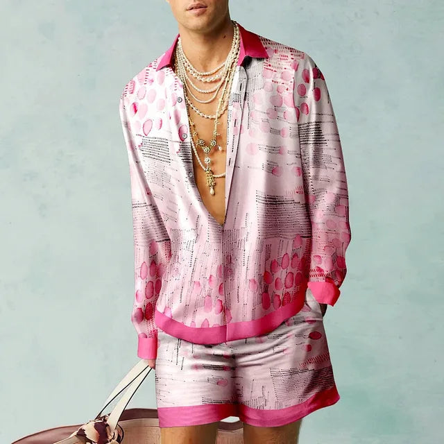 Heren Tweedelige Hawaiiaanse Set Casual 7