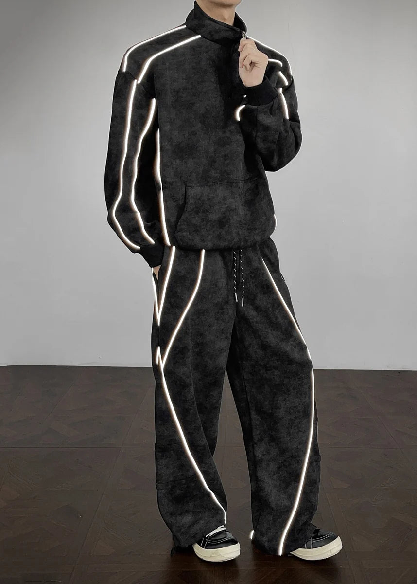 Heren Tweedelige Set Oversized Tie-Dye Stijl 1