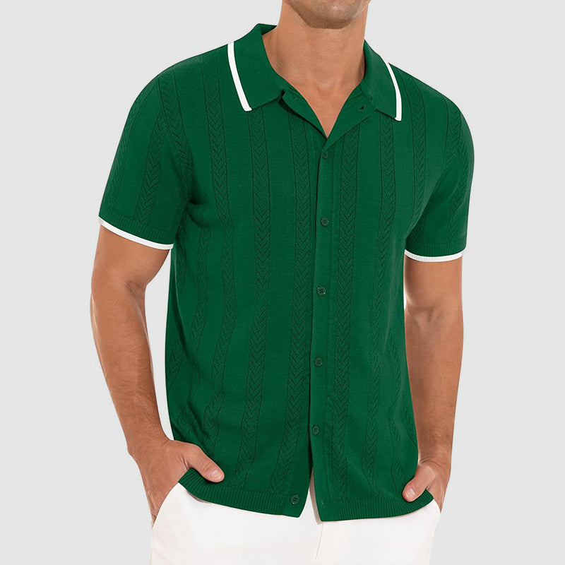 Heren Vest Casual Met Open Patroon Korte Mouwen 4