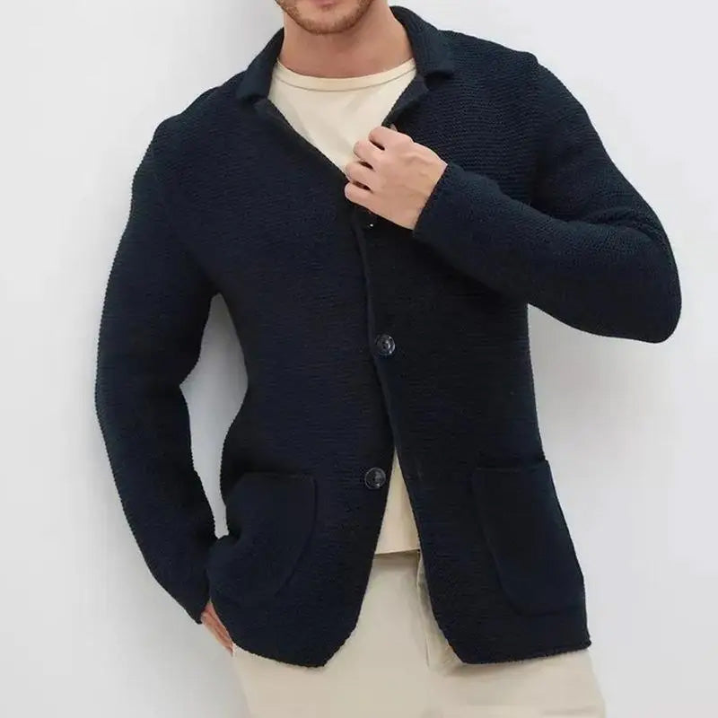 Heren Vest Gebreid met Knoopsluiting 0