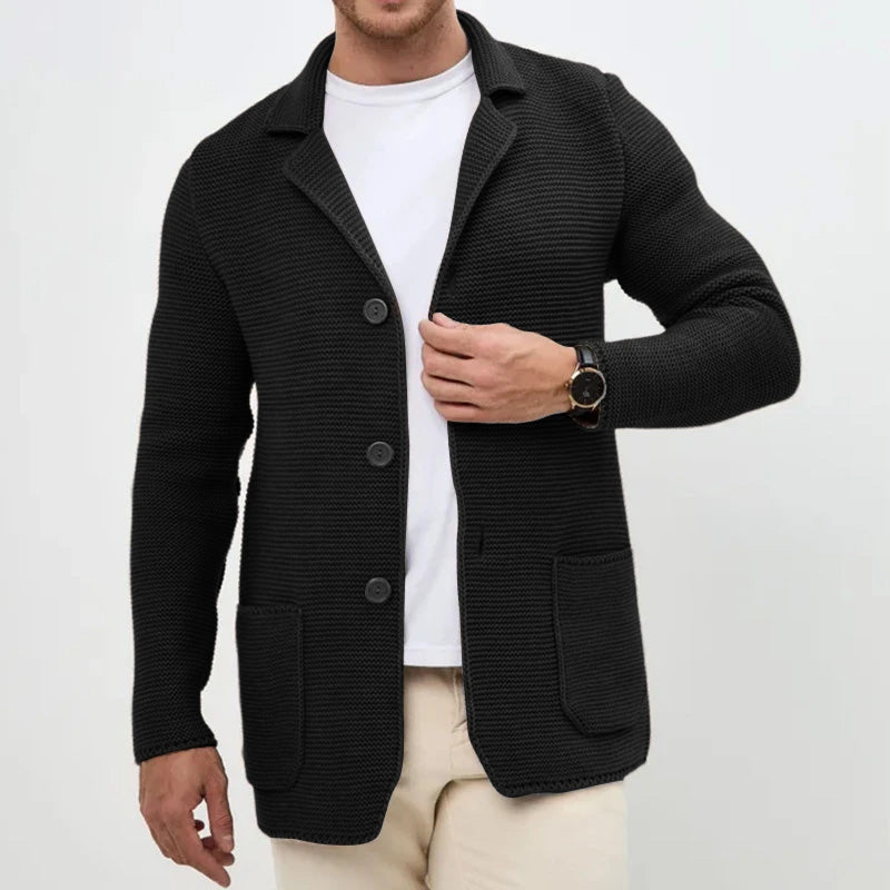Heren Vest Gebreid met Knoopsluiting 1