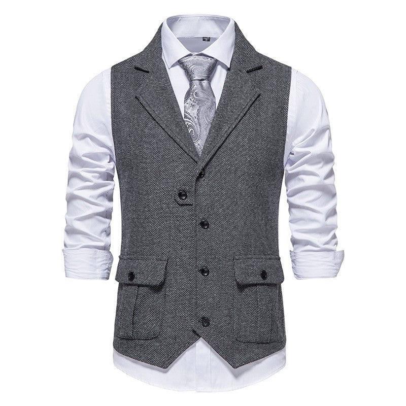 Heren Vest Smart Casual Stijl Met Professionele Knoopdetails 3